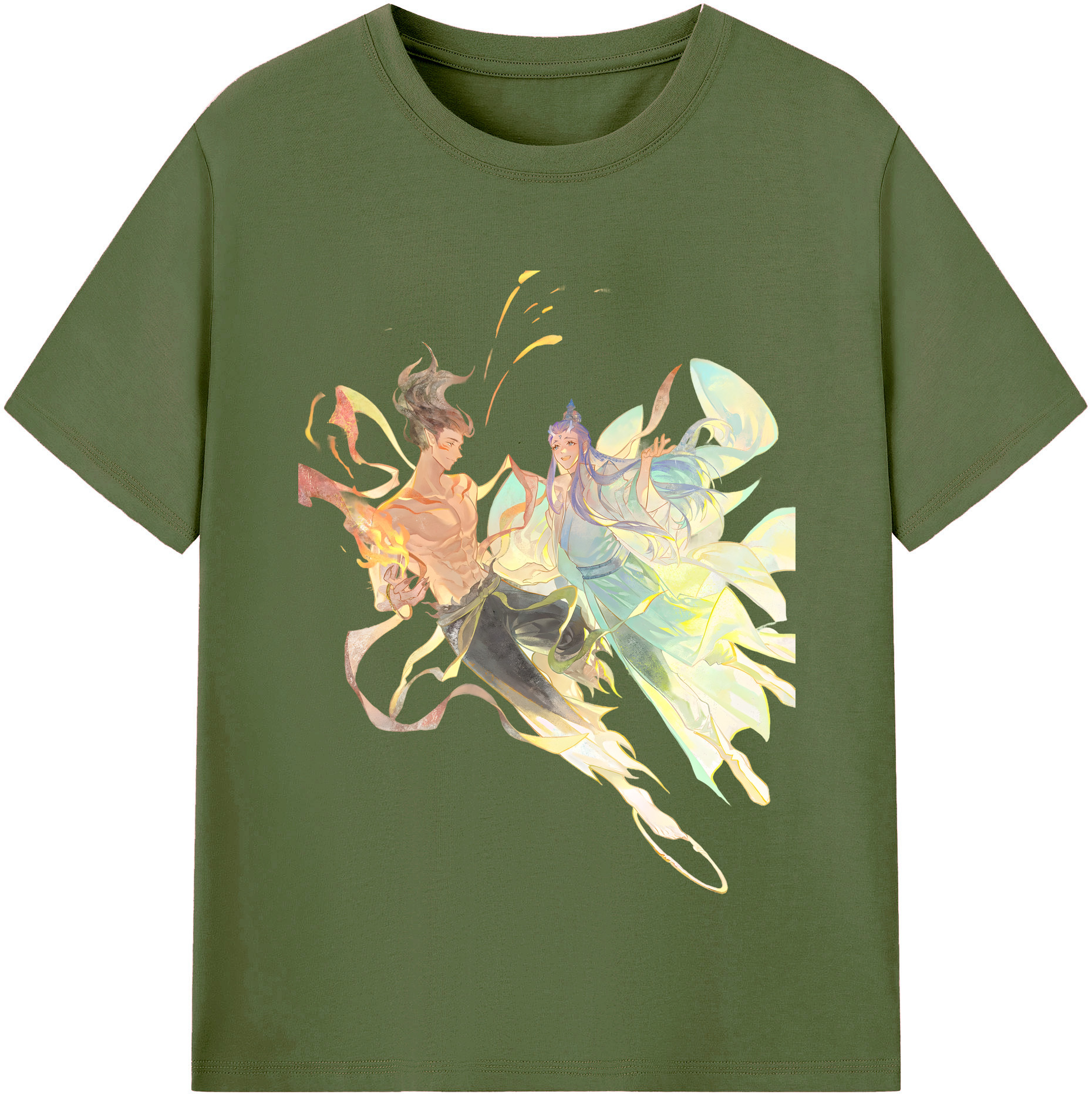 （画像用） Ne Zha 2 ナタ 魔童の大暴れ 綿100％半袖Tシャツ（フロントプリント）